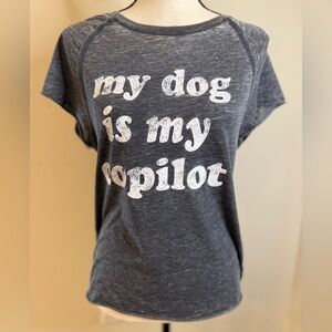 Grayson Threads gray graphic tee My Dog is My Copilot SZ XS